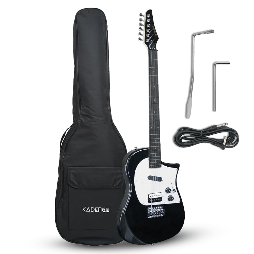 Kadence Astroman Electric Guitar Black and White H-S Pickup with Bag and Guitar Cable, 1 Tone and Volume control