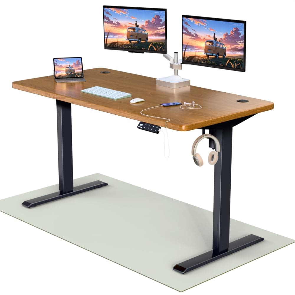 Intellidesk Eco - Electronic Height Adjustable Desk| 80Kg Weight Capacity| New Touch Controller with 3 Presets| SPCC Steel Frame| 5-Year Warranty| 25m...