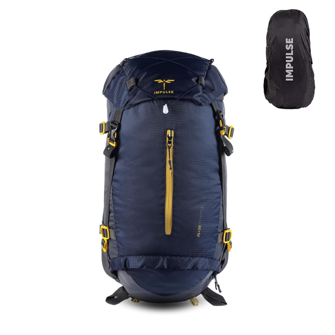 Rucksack bags 65 litres travel bag for men tourist bag for travel backpack for hiking trekking Bag for men camping Inverse U Blue with 1 year Warranty