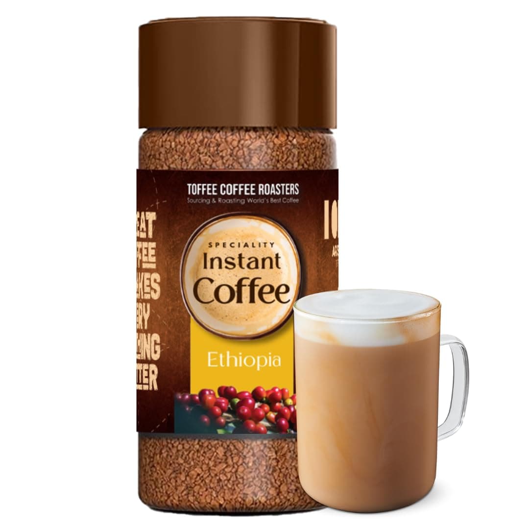 Toffee Coffee Roasters | Ethiopia Speciality Instant Coffee| As Seen On Shark Tank | 100 gm | 100% Arabica | Ready in Seconds | Microground Technology...