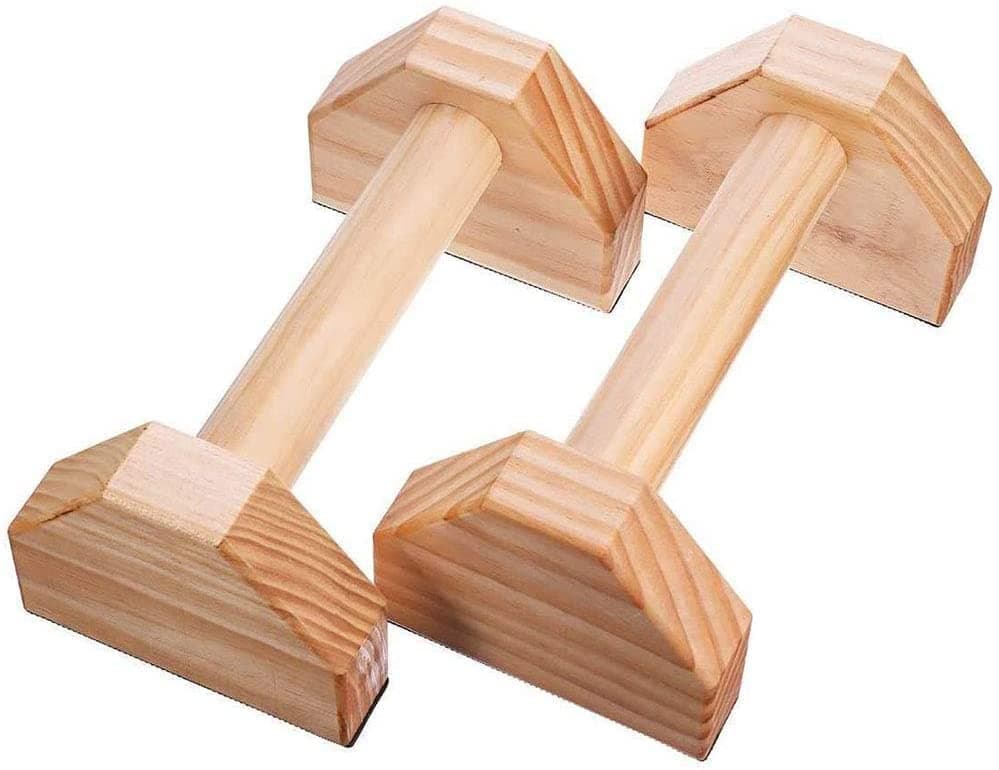HKUTOTECH Wooden Single Double Bars Calisthenics Handstand Personalised Bars Wooden Push-Ups Double Rod
