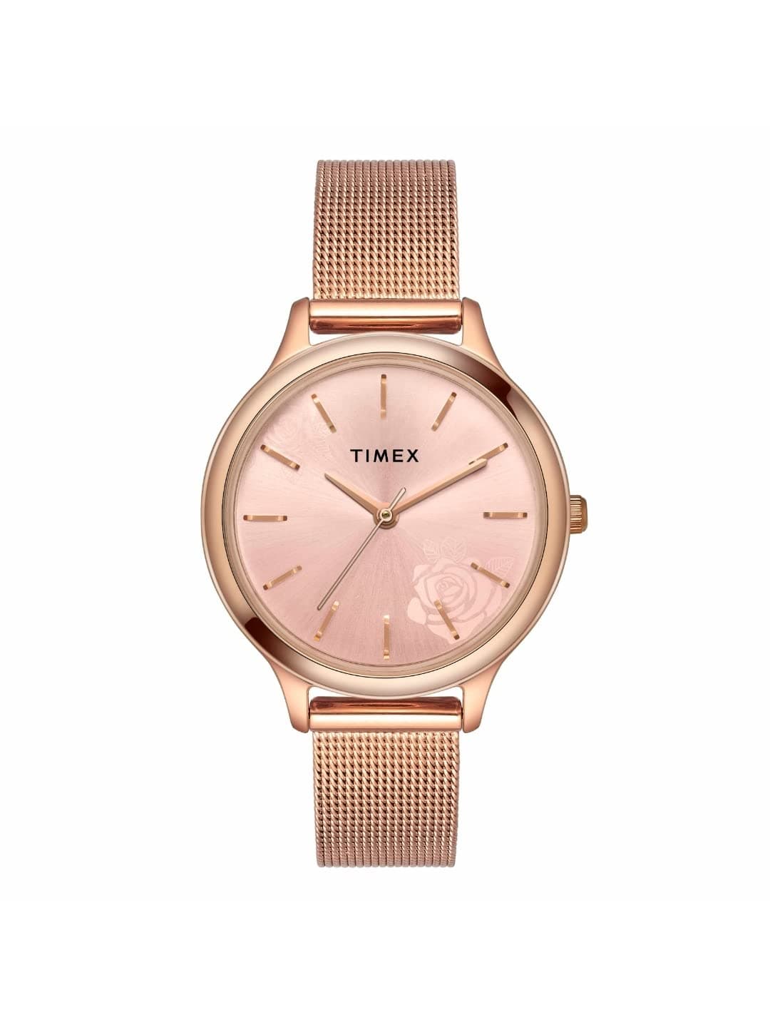 TIMEX Women Stainless Steel Classics Collection 3 Hands Analogue Pink Dial Coloured Quartz Watch, Round Dial with 34Mm Case Width - Twtl12102, Band Co...