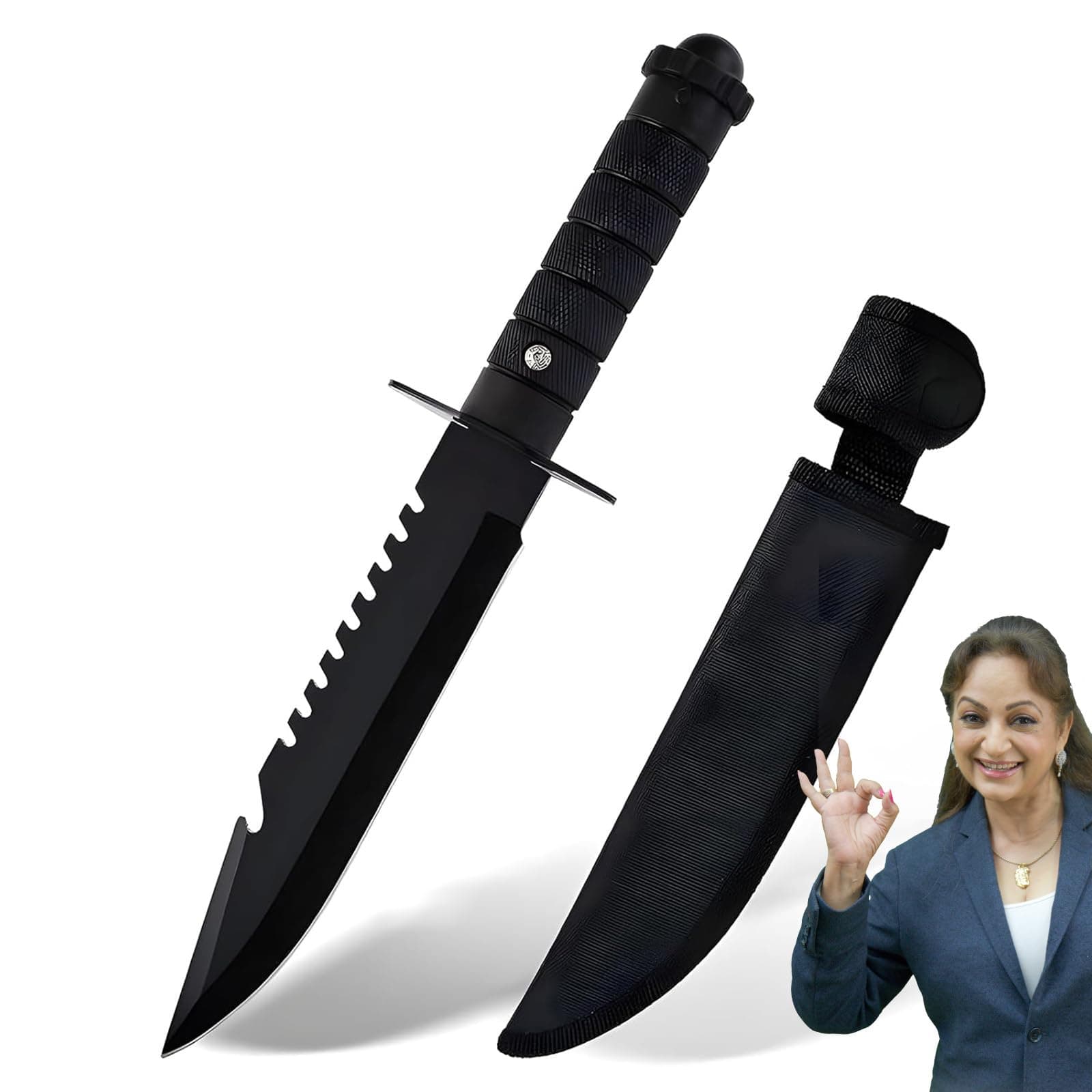 PANCA Utility Knife with Cover | Premium Carbon Steel Black Knife for Kitchen, Fruits, Vegetables, Meat | Portable Travel Essential for Home, Outdoor,...