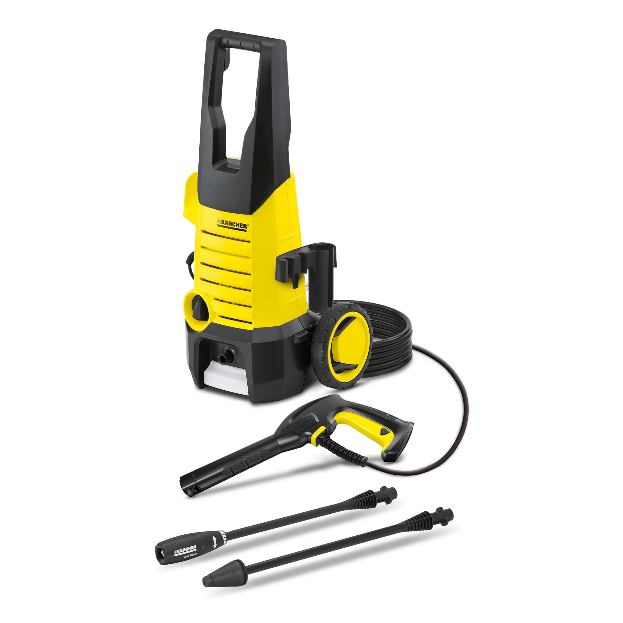 karcher k2.360 1400 watt high pressure home and car washer with wheels (120 bar, 6m cable)