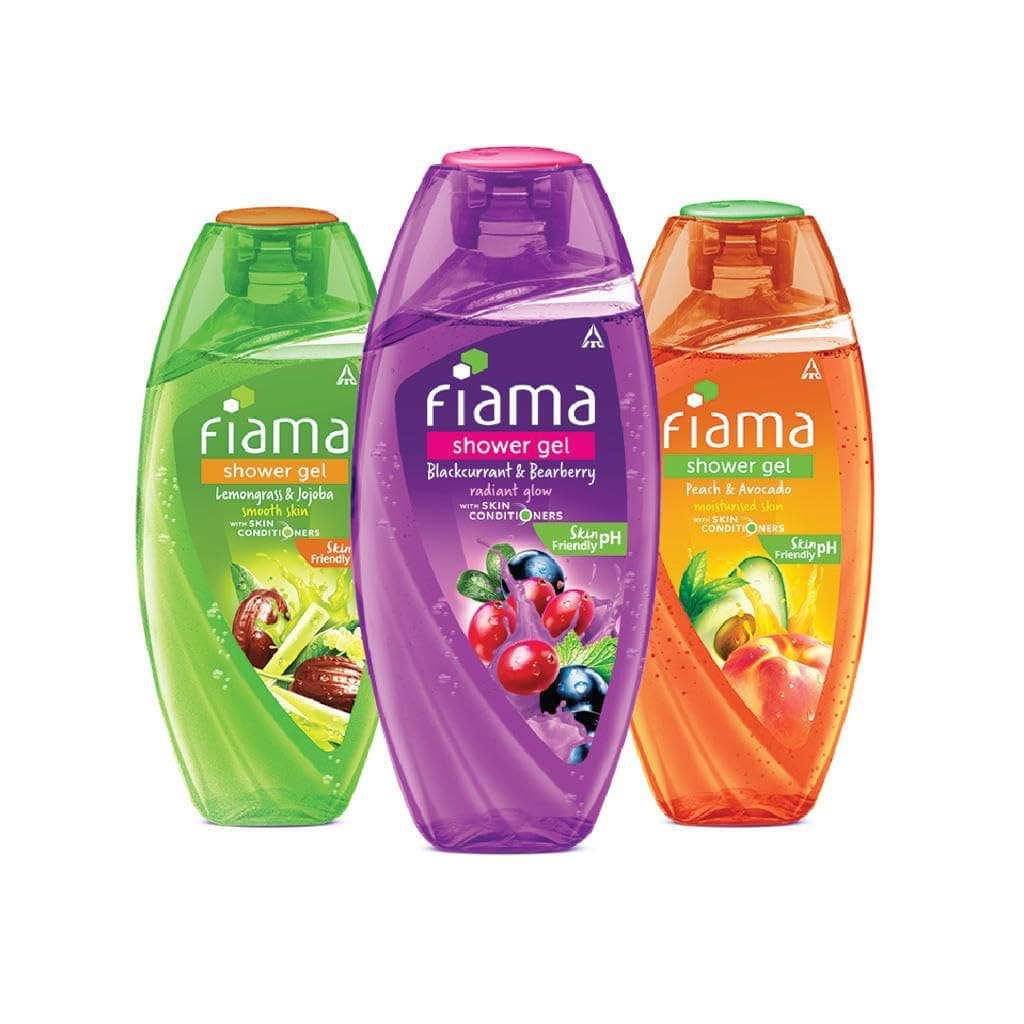 Fiama Shower gel Blackcurrant & Bearberry 250ml, Fiama Shower Gel Peach & Avocado 250ml, Fiama Shower Gel Lemongrass & Jojoba 250ml Celebration pack f