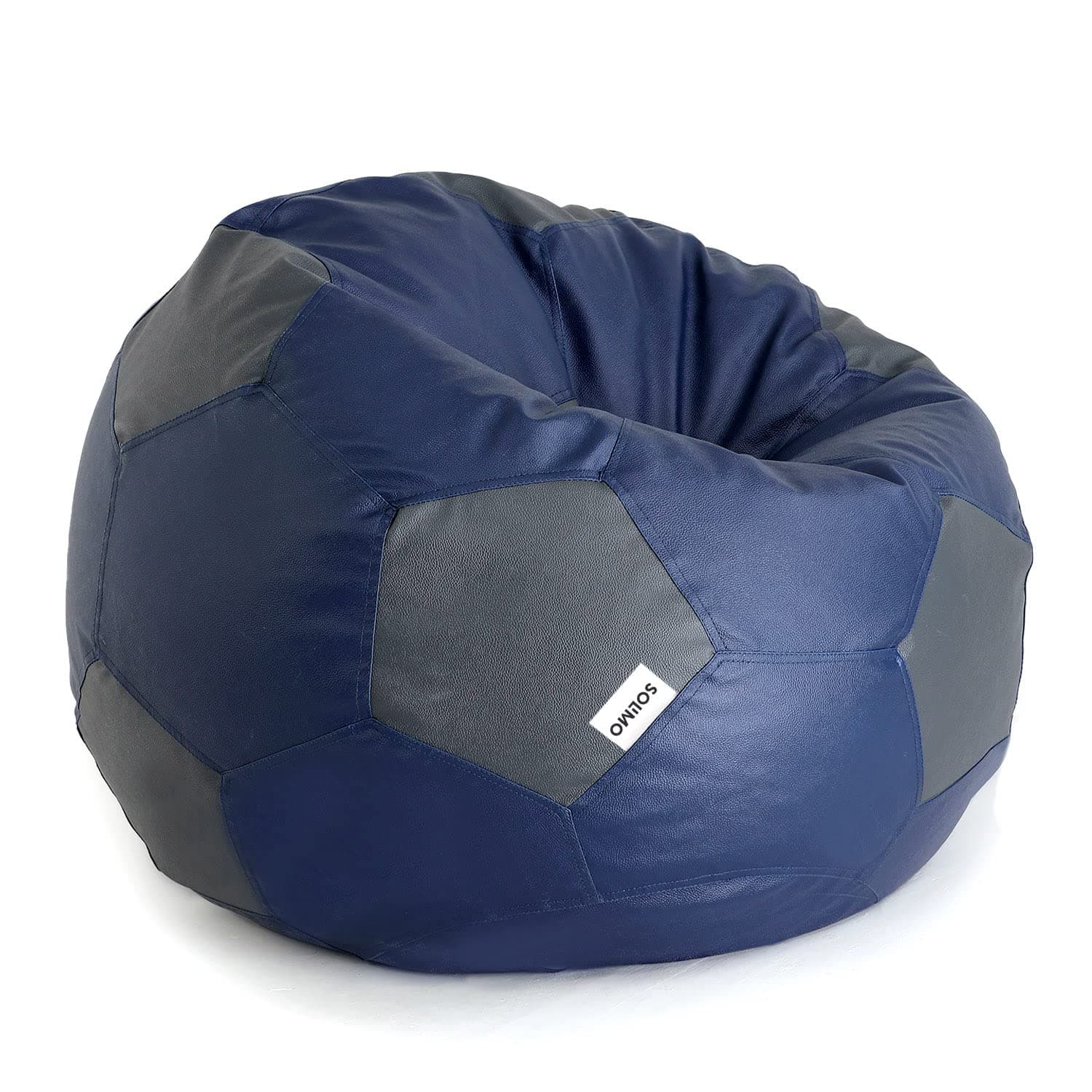 Amazon Brand - Solimo Football XXXL Bean Bag Cover Without Beans (Navy Blue & Grey) Filled Bean Bags