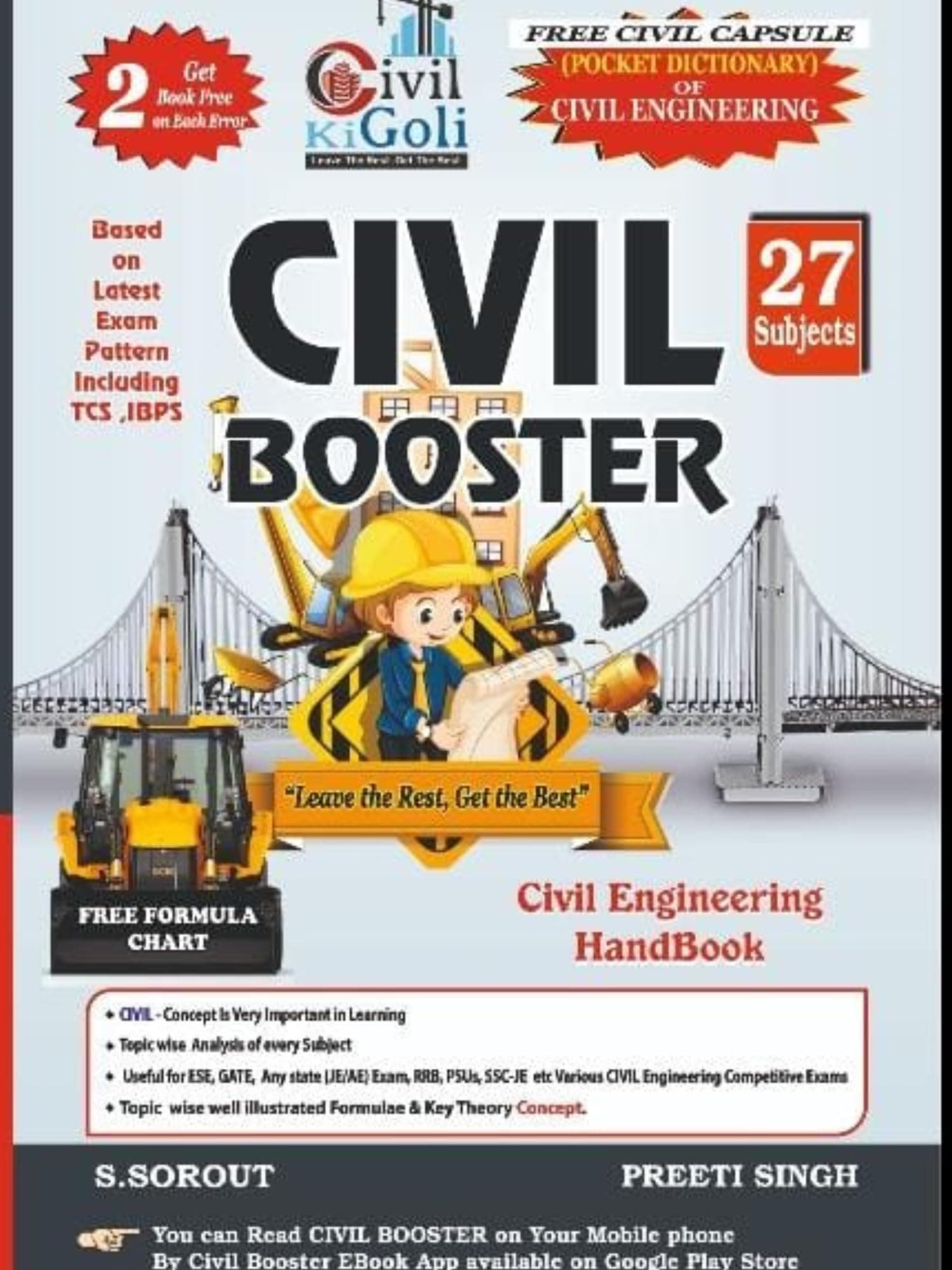 CIVIL BOOSTER ENGINEERING HAND BOOK WITH CIVIL CAPSULE POCKET DICTIONARY & FREE FORMULA CHART 24 SUBJECTS BY PREETI SINGH 2024