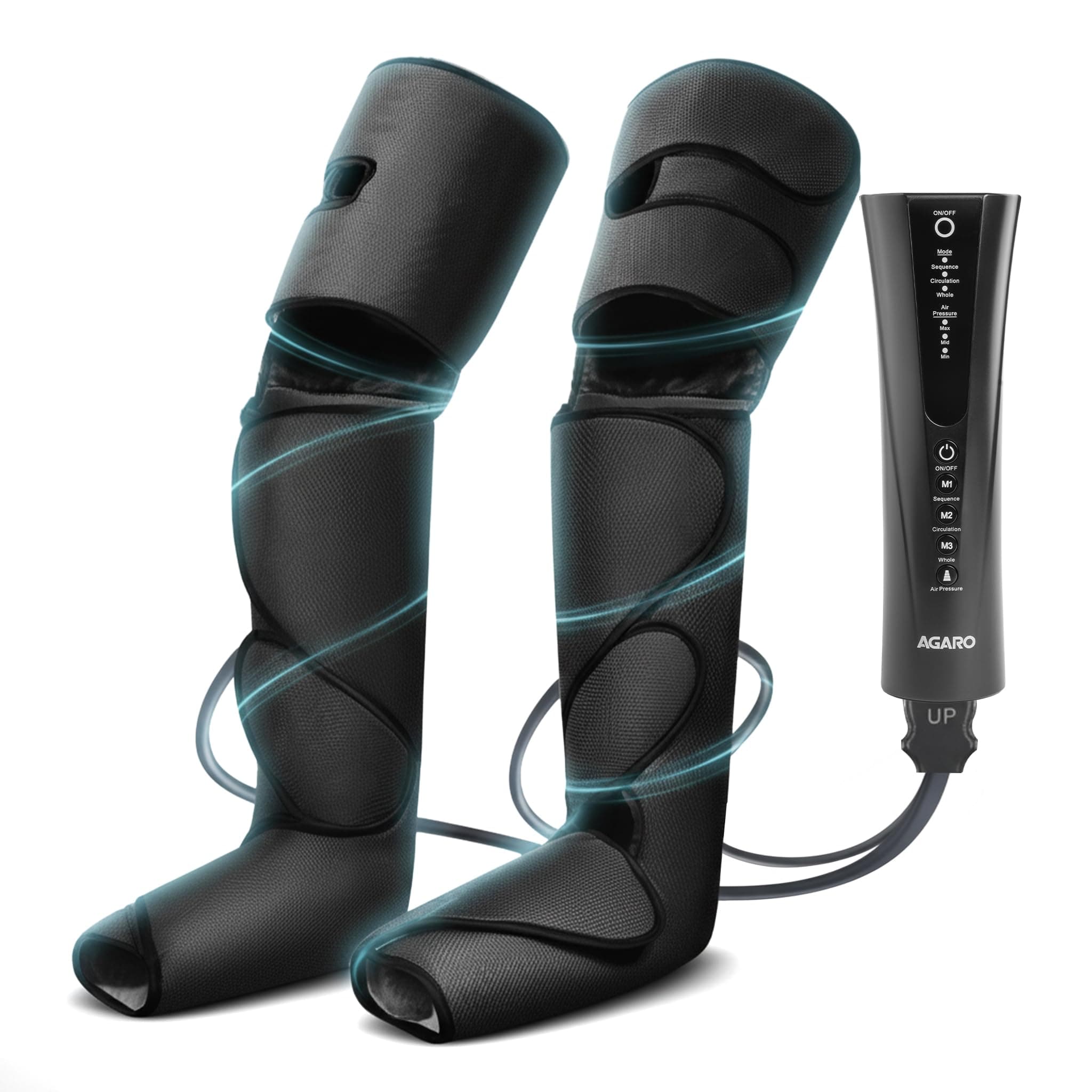 AGARO Magma Air Compression Leg Massager with Handheld Controller, 3 Massage Mode and Intensity for feet, Calf and Thigh