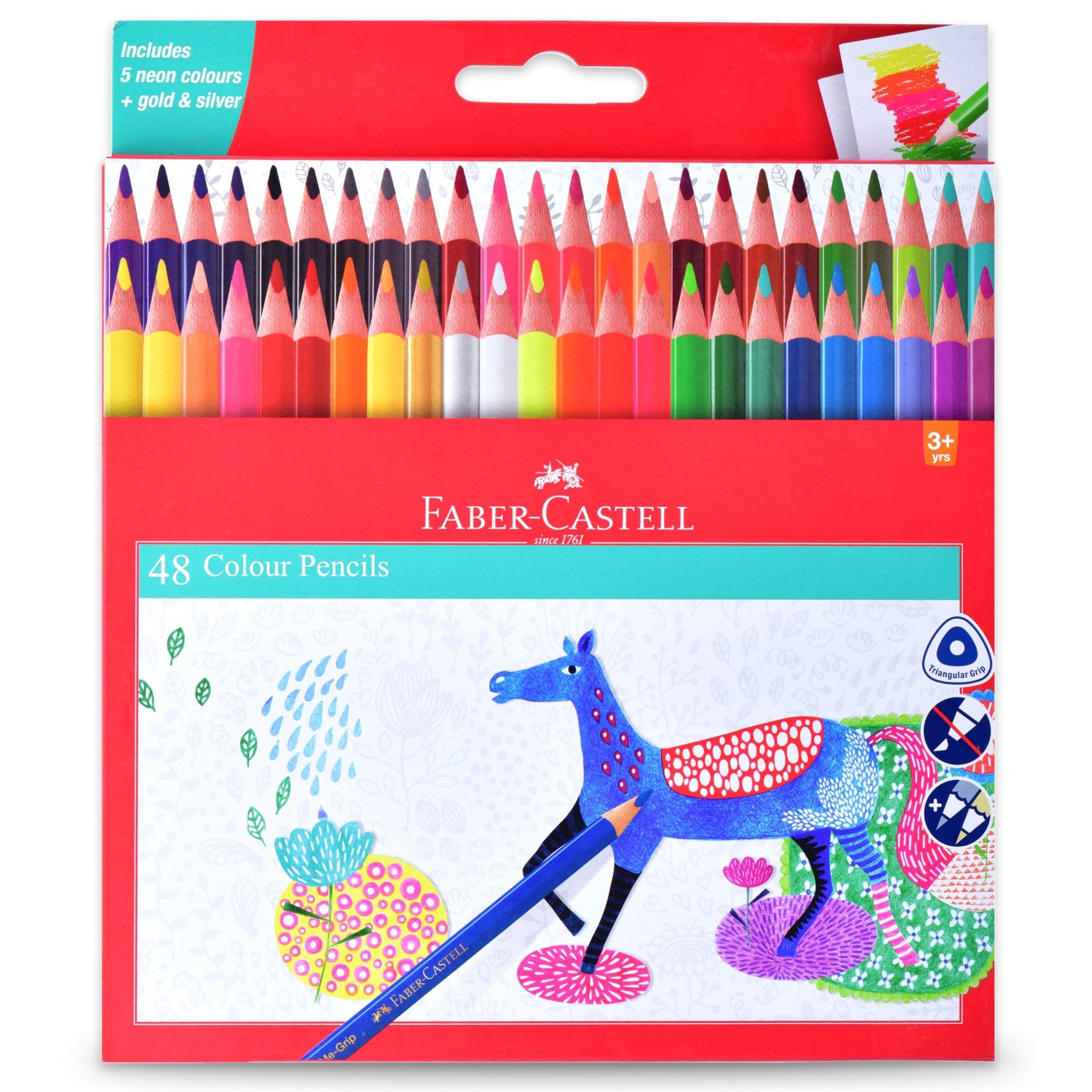Faber-Castell 48 Triangular Colour Pencils Coloured Pencils