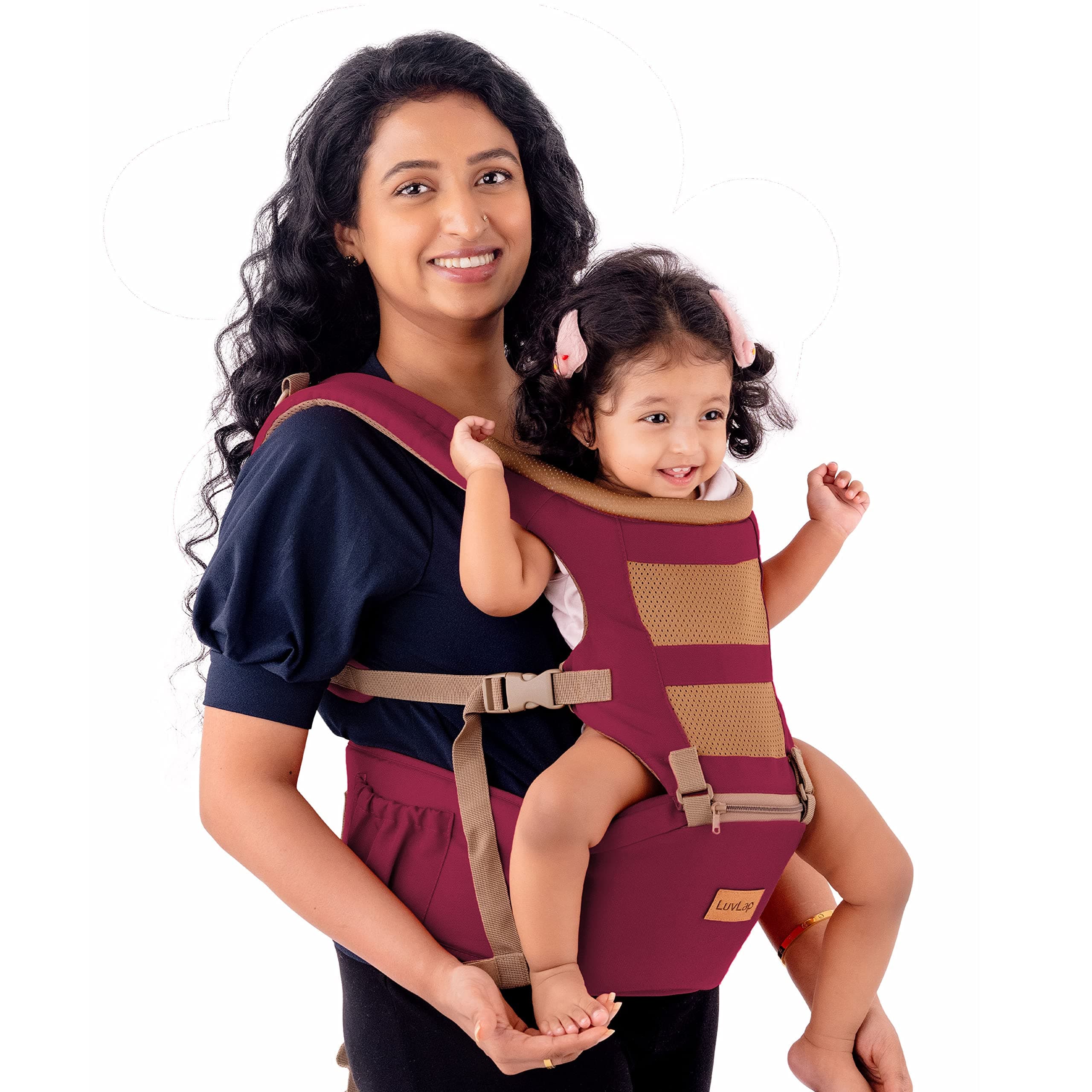 LuvLap Royal Baby Hip Seat Carrier with 4 Carry Positions, for 4 to 24 Months, Max Weight Up to 12 Kgs (Purple)